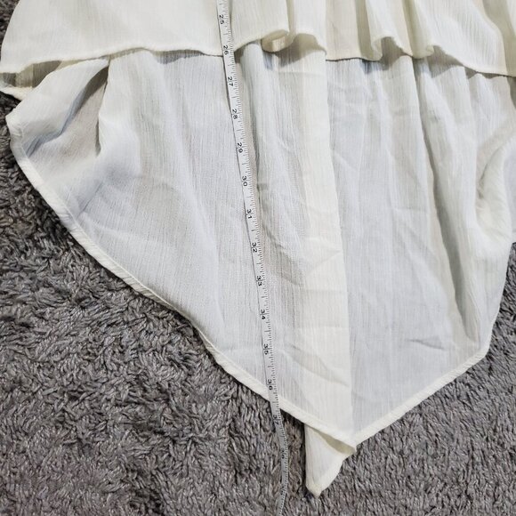 Vintage 90s Eternal Love Ruched Ruffle Off White Lace Rennaissance Top - XXL - Picture 6 of 7